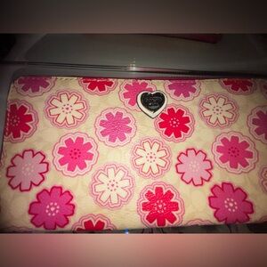 Coach Pink and Red Floral Wallet